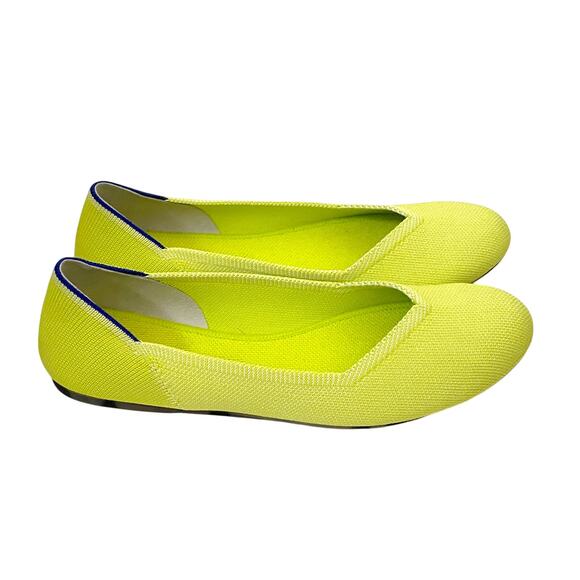 Rothy's Round Toe Stretch Flat Lime Bright Yellow Size 9 - Picture 1 of 9